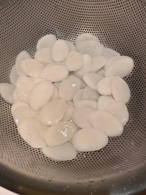 歯ごたえを保つために冷水で洗う