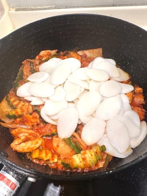 最後に餅とネギ