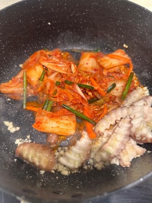 きのこ、キムチ