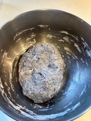 마른 재료가 보이지 않고 반죽이 될 때까지 섞으세요. 뚜껑을 덮고 10분간 휴지시킨 후 다시 반죽하세요.