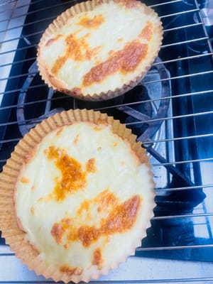 I put durian meat inside and cheese on top to make a durian pizza, one for each person! Our main theme is