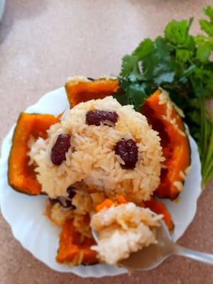 Riso glutinoso alla zucca gialla, unico e delizioso