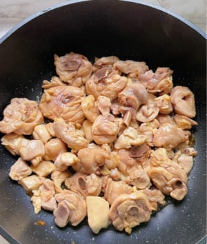 Fry ginger until golden brown