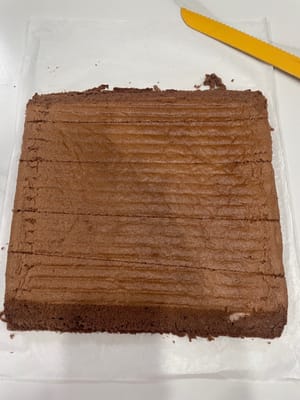 스위스 롤 버전: 식힌 케이크 베이스를 뒤집어 놓고 45도 각도로 가장자리를 잘라줍니다 (더 잘 맞도록). 가운데에 여러 개의 칼집을 넣어 말아 올리기 쉽게 합니다.

소금 크림을 바르고 가운데를 경사지게 만들어 말아 올렸을 때 모양이 예쁘게 나오도록 합니다.

단단히 말아 2시간 동안 냉장 보관하여 굳힙니다.

원형 케이크 버전: 식힌 케이크 베이스를 2~3등분으로 자릅니다 (취향에 따라).

짤주머니를 사용하여 케이크 시트 위에 소금 크림을 짜서 겹겹이 쌓아 올립니다.

맨 위에 크림을 한 겹 더 바르고 오레오 크럼블을 뿌려 장식합니다.