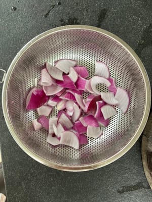 Onion cut into pieces