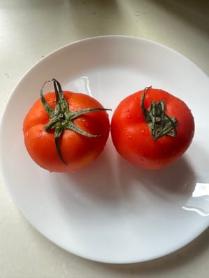 Two tomatoes.