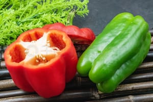 a little bit of green and red chili