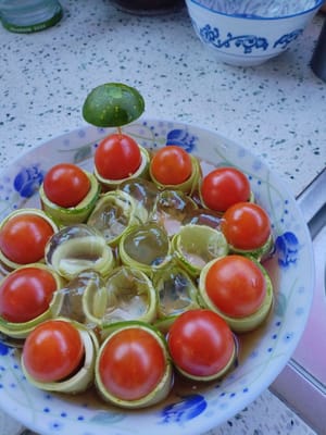 Use a toothpick to support a cucumber cap.