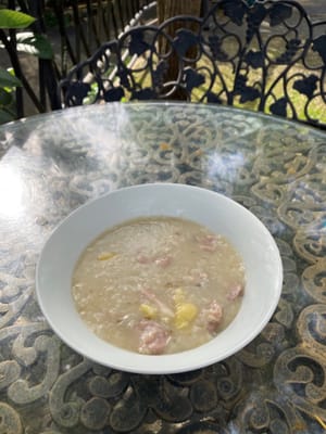 猪肉千层蛋粥