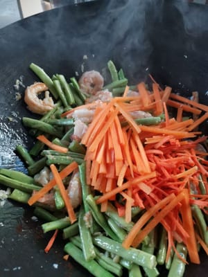 then add the sliced carrots
