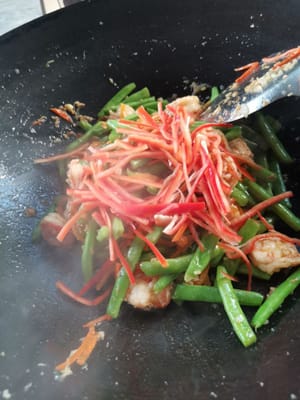 then add sliced red chilies