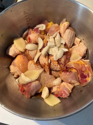 Rub until the sauces are absorbed. Let marinate for 40 minutes