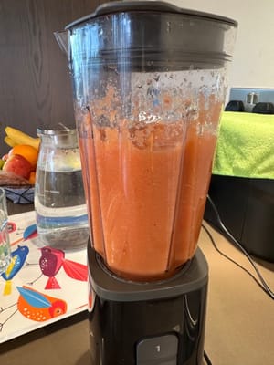 芹菜番茄红萝卜100克 一起打成汁备用