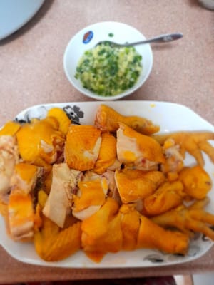 Boiled chicken is ready to be enjoyed