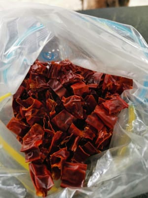 geschnittene getrocknete Chilis