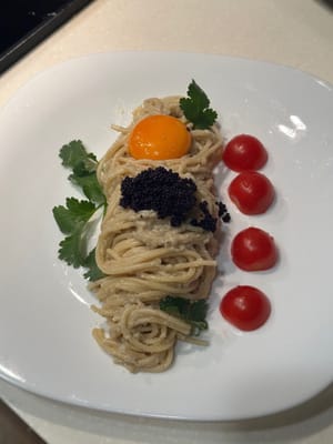 Spaghetti al caviale Matsutake