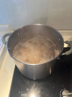 Primero, agregue la Eurycoma longifolia, la Eucommia ulmoides y las rodajas de jengibre a la olla. Después de que el agua hierva, retire la espuma. Cocine a fuego medio durante 3 horas. Apague el fuego.