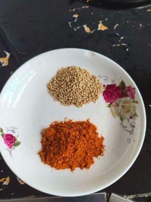 20g bubuk jintan, 20g biji wijen matang