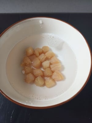 Cuci danrendam scallops kering selama1jam