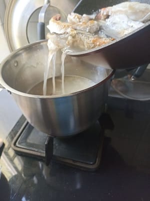 Tuangkan kedalam panci tadi