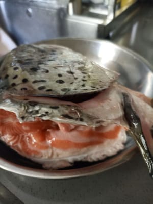One salmon head
