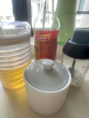 huile, sel, fécule de maïs, sauce soja