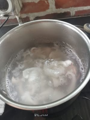 その後、（1分間）沸騰させる