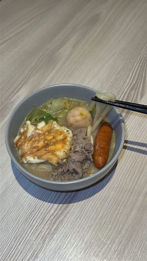 沙爹咖喱牛肉乌冬面
