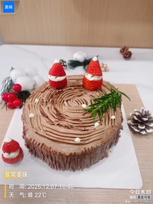 Finishing Touches
Spread chocolate buttercream around the cake, and use a fork/spoon to roughly draw a few vertical lines (don't make it too smooth; a little texture gives it a more