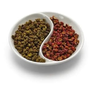 green and red peppercorns