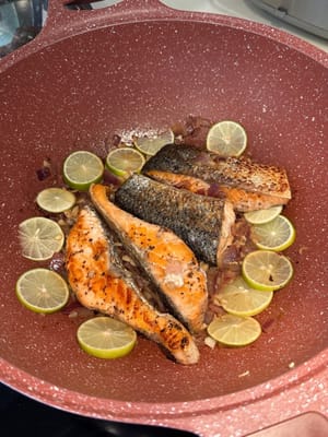 Lastly, add in sliced lime and prepare to serve!