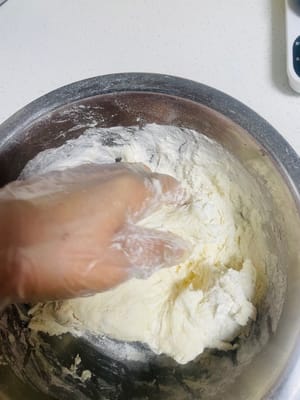 Aggiungere 300 g di farina e 50 g di amido di mais, mescolare bene, versare l'acqua di lievito preparata e impastare fino a ottenere un impasto liscio. Questa combinazione di impasto semi-fermentato e amido di mais garantisce che, anche se i panini si raffreddano e vengono riscaldati, la crosta rimarrà morbida e non dura come una pietra.

Lasciate lievitare l'impasto in un luogo caldo a circa 30 °C fino al raddoppio del volume. In inverno, potete mettere l'impasto in forno con una ciotola di acqua calda accanto, oppure posizionarlo direttamente accanto a un termosifone; assicuratevi solo che non congeli.