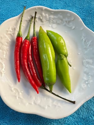青红椒各100g。