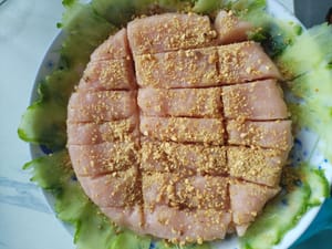 上面再撒上黄豆粉