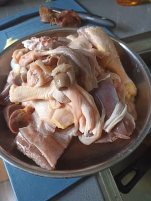 Carne de pato lavada