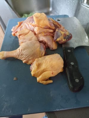 Cortar el pato de corral