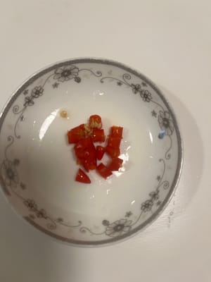 chop chili pepper into small pieces