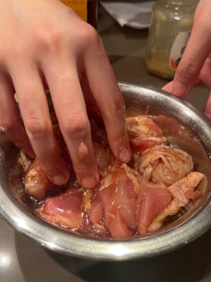 양념을 넣고 잘 섞는다