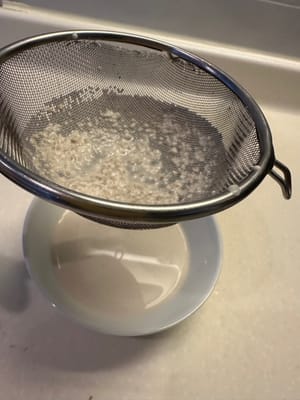 Stir sweet potato starch with a little water until melted, then filter.