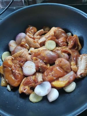 puis mettre la viande de poulet assaisonnée