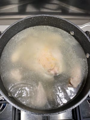 同樣以最小火，但這次浸煮12分鐘。