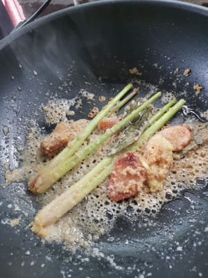 then stir until the spices are slightly yellowish