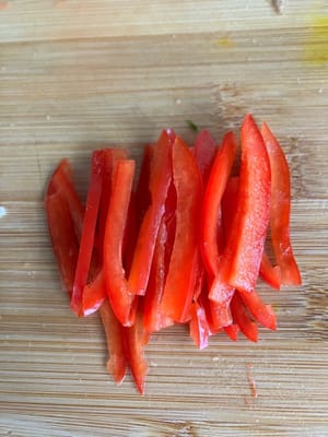 辣椒切成条