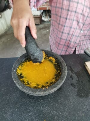 향신료가 부드러워진 후