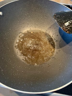 Add oil and half a bowl of lard.