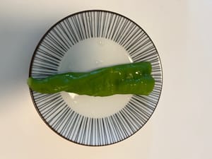 Eine halbe grüne Paprika