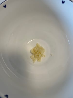 Den Knoblauch in eine große Schüssel geben