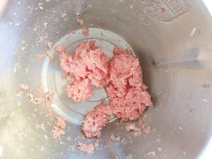 Use a meat grinder to mince the meat.